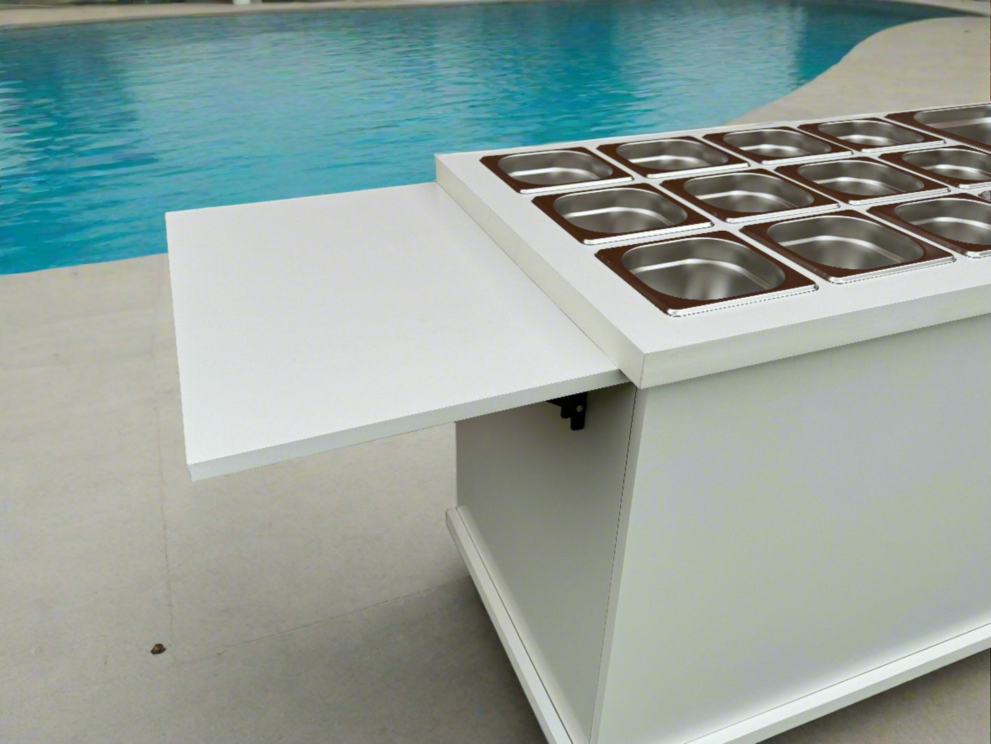 Add on folding side shelf for carts