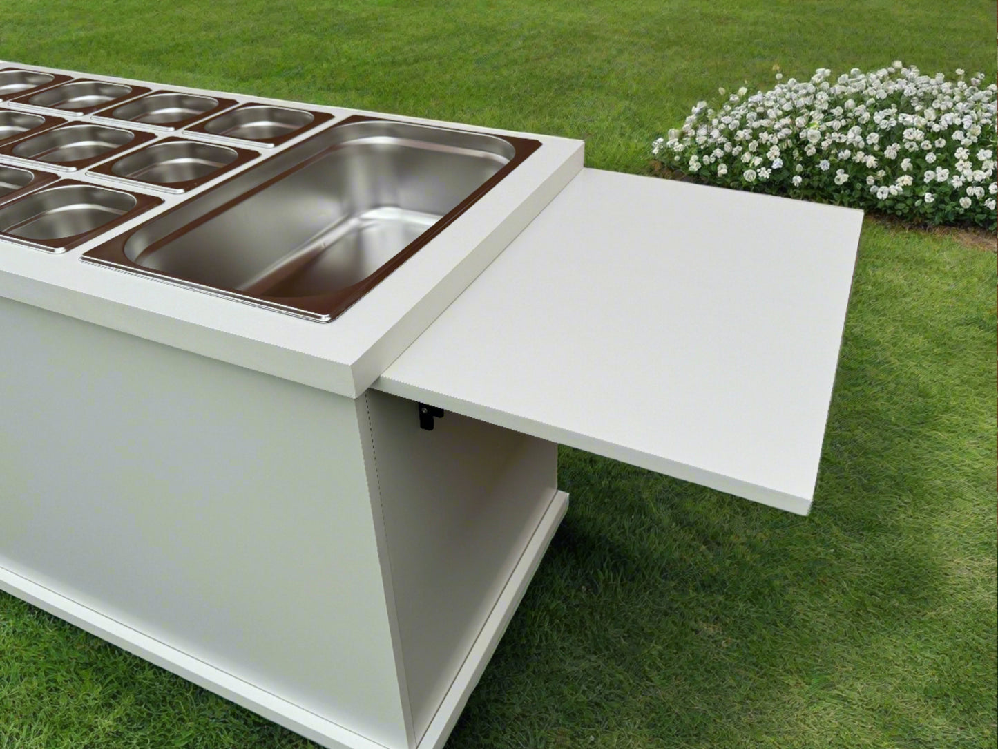 Add on folding side shelf for carts