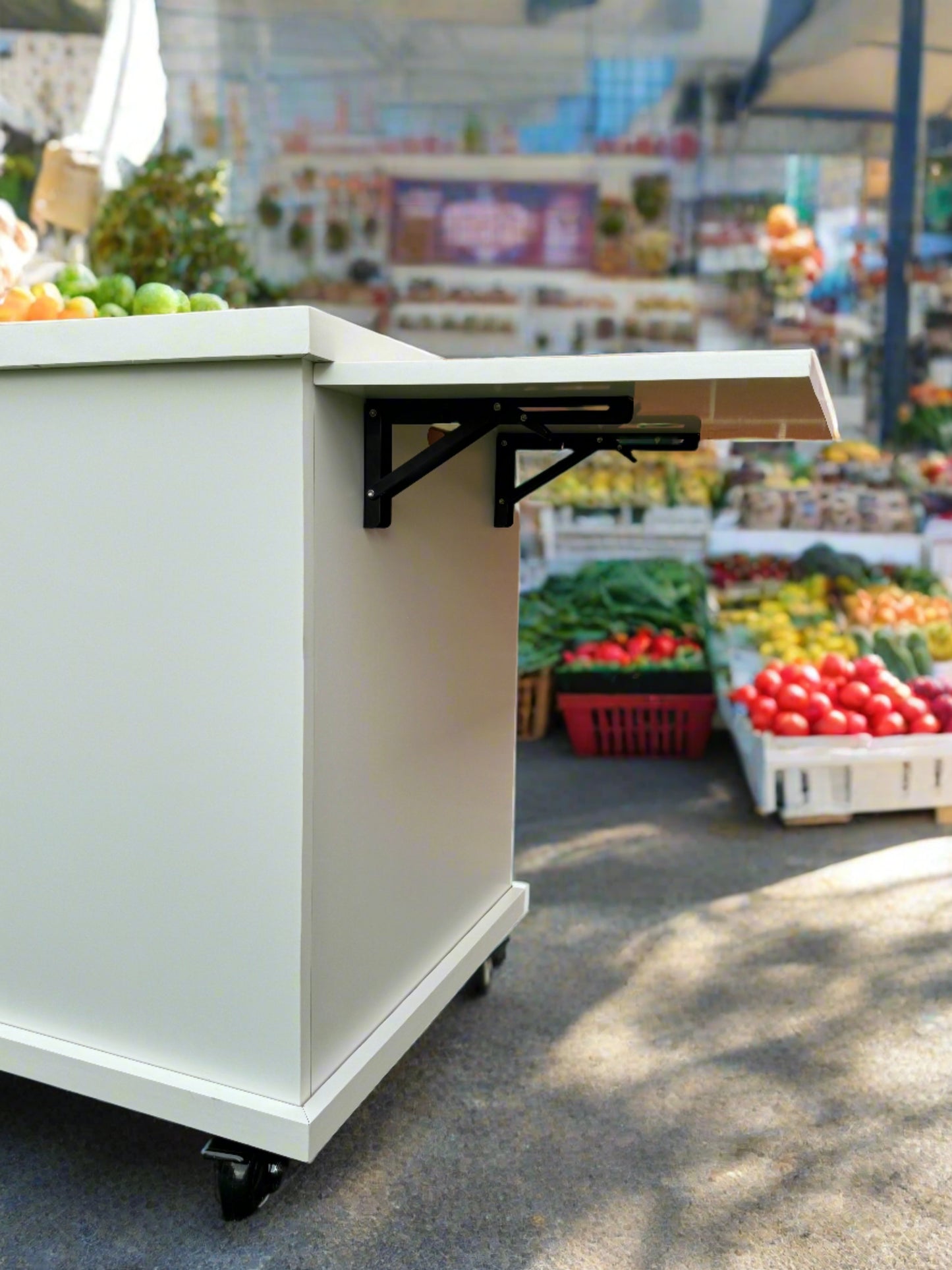 Add on folding side shelf for carts