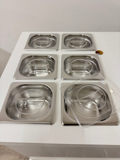 Set of 6 Clear plastic lids for pans