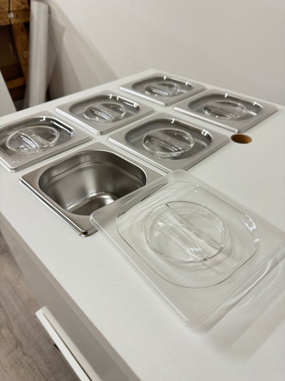 Set of 6 Clear plastic lids for pans