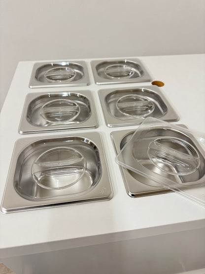 Set of 6 Clear plastic lids for pans