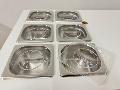 Set of 6 Clear plastic lids for pans