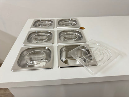 Set of 6 Clear plastic lids for pans