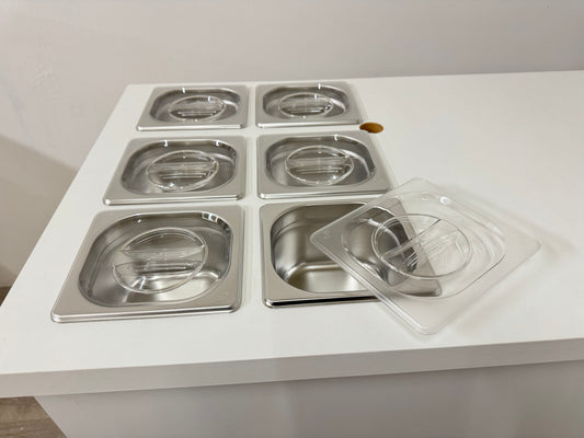 Set of 6 Clear plastic lids for pans