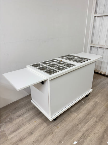 Cart with electric heated wet Bain Marie