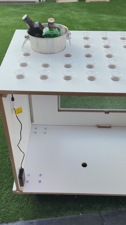Mobile Folding Shot Cart – LED Party Shot Display Cart