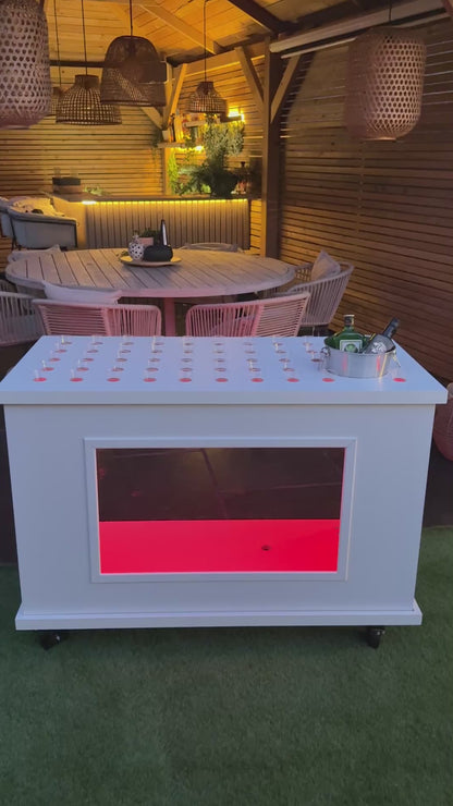 Mobile Folding Shot Cart – LED Party Shot Display Cart